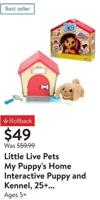 Walmart Little live pets my puppy's home interactive puppy and kennel, 25+ sounds and reaction offer