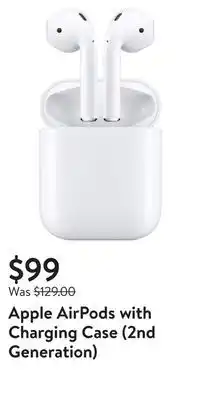 Walmart Apple airpods with charging case (2nd generation) offer