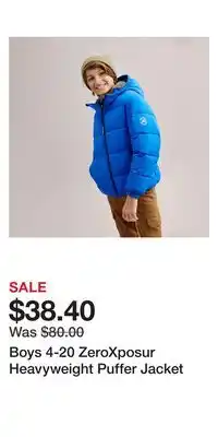 Kohl's Boys 4-20 zeroxposur heavyweight puffer jacket offer