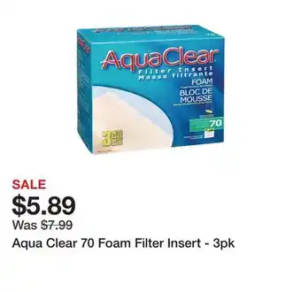 Petsmart Aqua clear 70 foam filter insert - 3pk offer