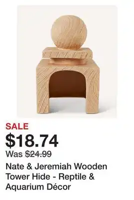 Petsmart Nate & jeremiah wooden tower hide - reptile & aquarium décor offer