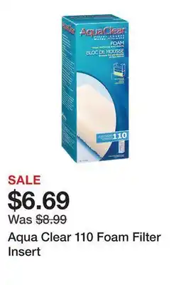 Petsmart Aqua clear 110 foam filter insert offer