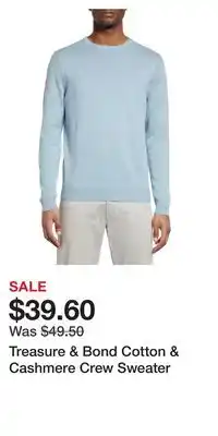 Nordstrom Treasure & bond cotton & cashmere crew sweater offer