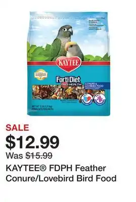 Petsmart Kaytee fdph feather conure/lovebird bird food offer