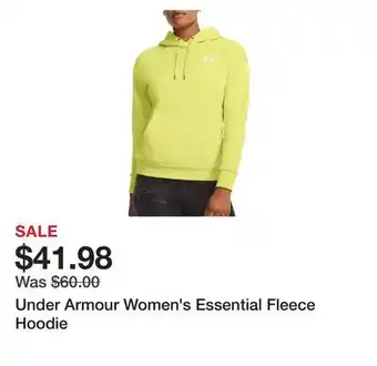 Dick's Sporting Goods Under armour women's essential fleece hoodie offer