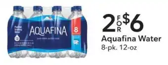 Publix Aquafina Water 8-pk. 12-oz offer