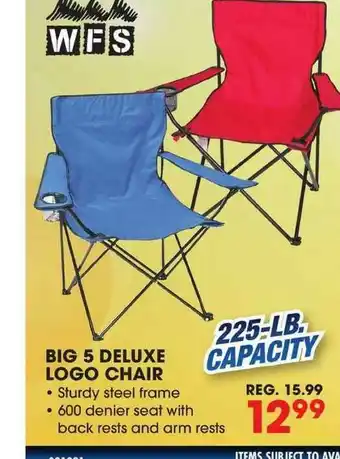 Big 5 Big 5 Deluxe Logo Chair Wfs offer