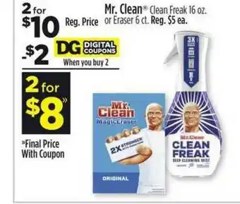 Dollar General Mr. Clean Clean Freak Or Eraser offer