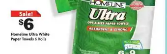 Family Dollar Homeline Ultra White Paper Towels offer