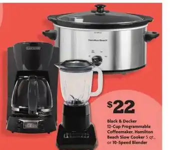 Family Dollar Black & Decker 12-cup Programmable Coffeemaker Hamilton Beach Slow Cooker Or 10-speed Blender offer