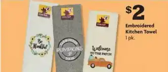 Family Dollar Embroidered Kitchen Towel offer