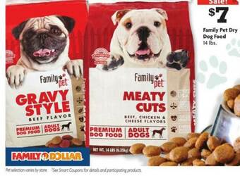 Family Dollar Family Pet Dry Dog Food offer