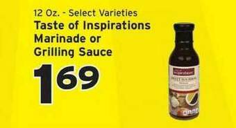 Hannaford Taste Of Inspirations Marinade Or Grilling Sauce offer