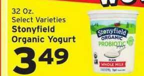 Hannaford Select Varieties Stonyfield Organic Yogurt offer