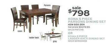 Slumberland Furniture Kona 5 Piece Parsons Dining Set offer