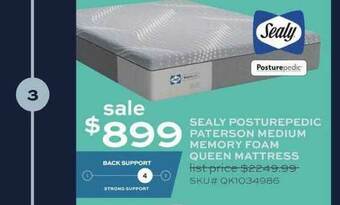 Slumberland Furniture Sealy Posturepedic Paterson Medium Memory Foam Queen Mattress offer