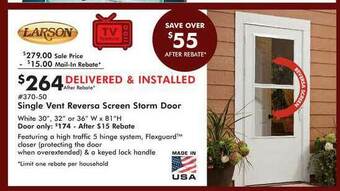 Single Vent Reversa Screen Storm Door Larson