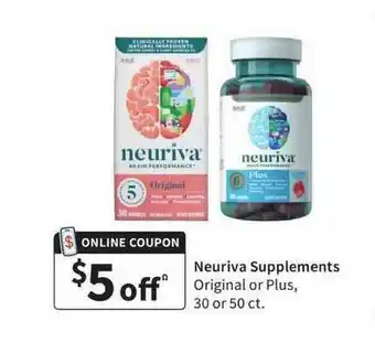 Walgreens Neuriva Supplements Original Or Plus offer