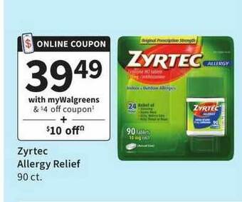 Walgreens Zyrtec Allergy Relief offer