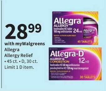 Walgreens Allegra Allergy Relief offer