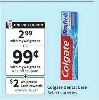 Walgreens Colgate Dental Care offer