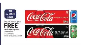Walgreens Soft Drinks All 12-packs offer