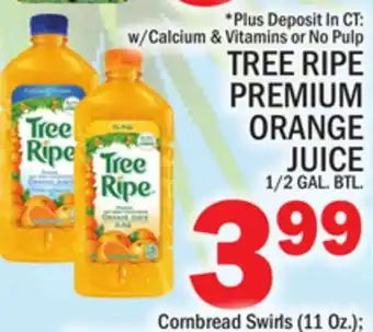 C Town Tree ripe premium orange juice offer