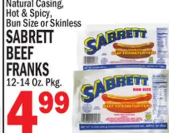 C Town Sabrett beef franks offer