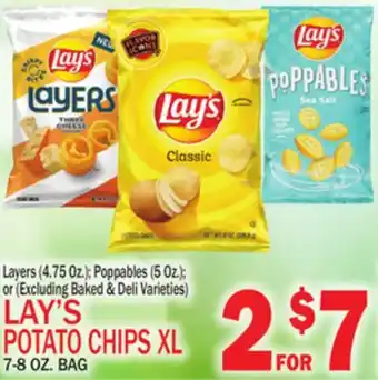 C Town Lay's potato chips xl 7-8 oz. bag offer
