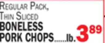 C Town Thin sliced boneless pork chops offer