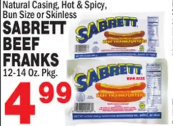 Bravo Supermarkets Sabrett beef franks offer
