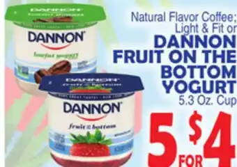 Bravo Supermarkets Dannon fruit on the bottom yogurt offer
