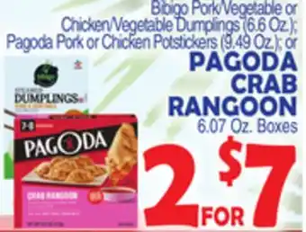 Bravo Supermarkets Pagoda crab rangoon offer