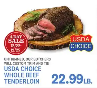 Kings Food Markets Usda choice whole beef tenderloin offer