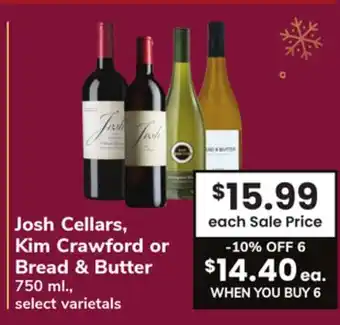 ACME Josh cellars, kim crawford or bread & butter offer