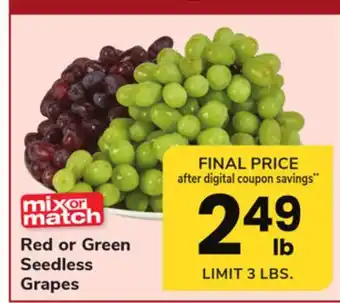 ACME Red or green seedless grapes offer