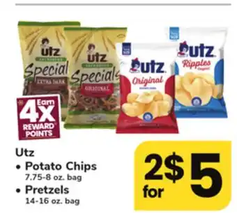 ACME Utz potato chips 7.75-8 oz. bag, pretzels 14-16 oz. bag offer