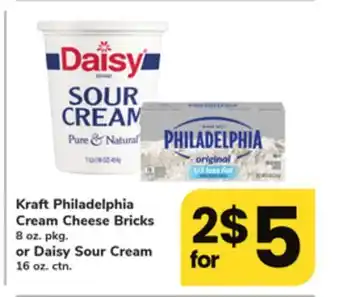 ACME Kraft philadelphia cream cheese bricks 8 oz. pkg. or daisy sour cream 16 oz. ctn offer