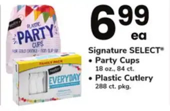 ACME Signature select party cups 18 oz., 84 ct. plastic cutlery 288 ct. pkg offer