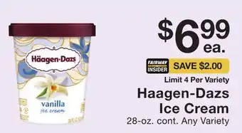 Fairway Store Market Haagen-dazs ice cream offer