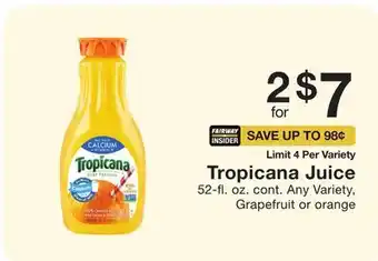 Fairway Store Market Tropicana juice offer