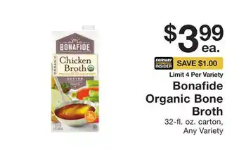 Fairway Store Market Bonafide organic bone broth offer
