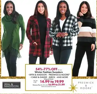 Boscov's Winter fashion sweaters offer