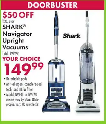 Boscov's Shark navigator upright vacuums offer