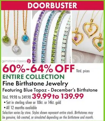 Boscov's Entire collection fine birthstone jewelry offer