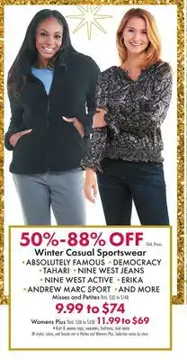 Boscov's Winter casual sportswear offer