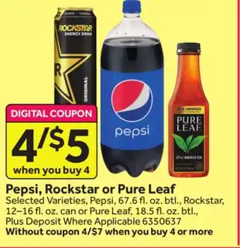 Stop&Shop Pepsi, rockstar or pure leaf offer
