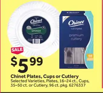 Stop&Shop Chinet plates, cups or cutlery offer