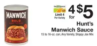 The Fresh Grocer Manwich sauce offer