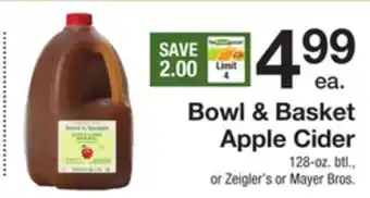 The Fresh Grocer Bowl & basket apple cider offer